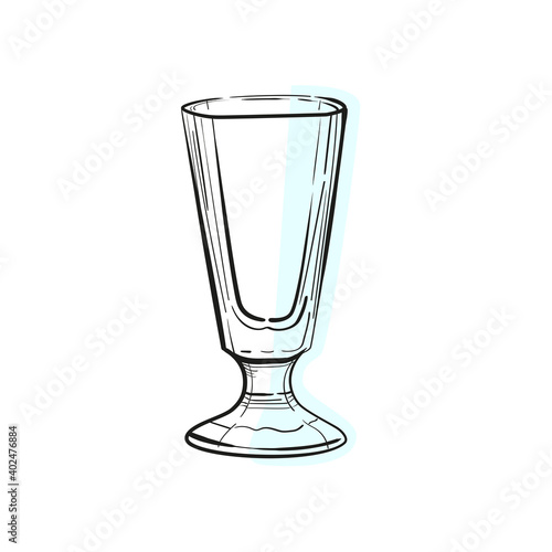 Shot glass lafitnik in the style of sketch. Vector isolated on a white background. photo