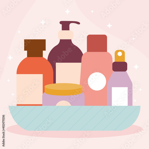bundle of organic cosmetic icons