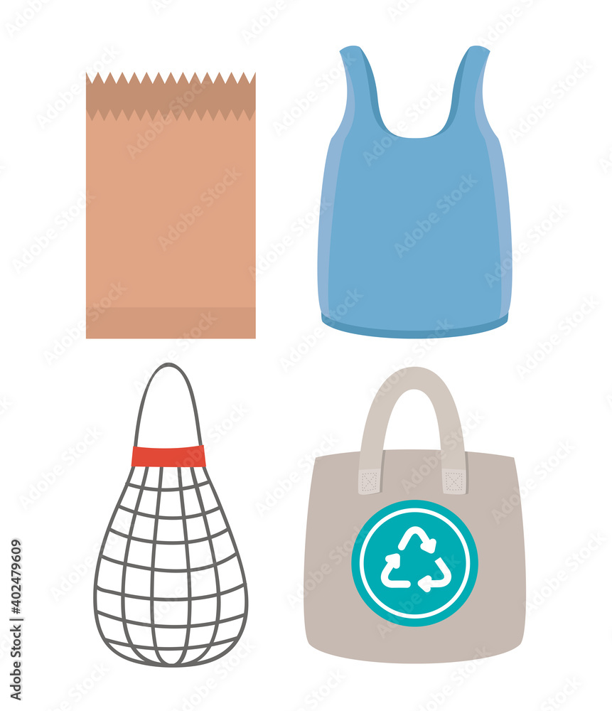 set of market bags icons set of market bags icons