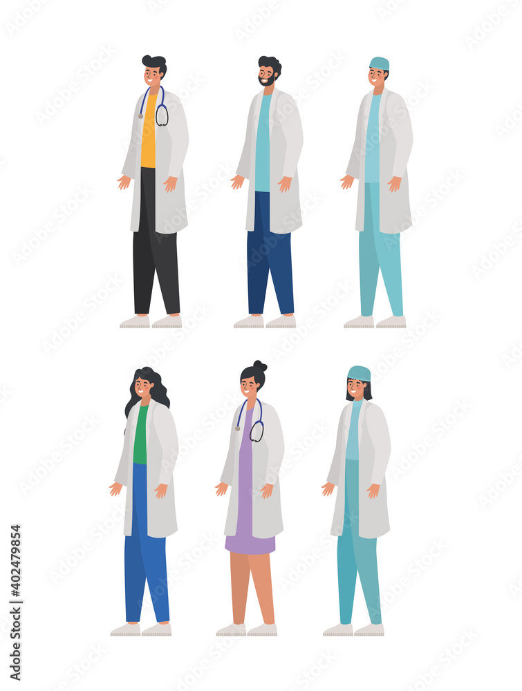 bundle of doctors icons on a white background bundle of doctors icons on a white background
