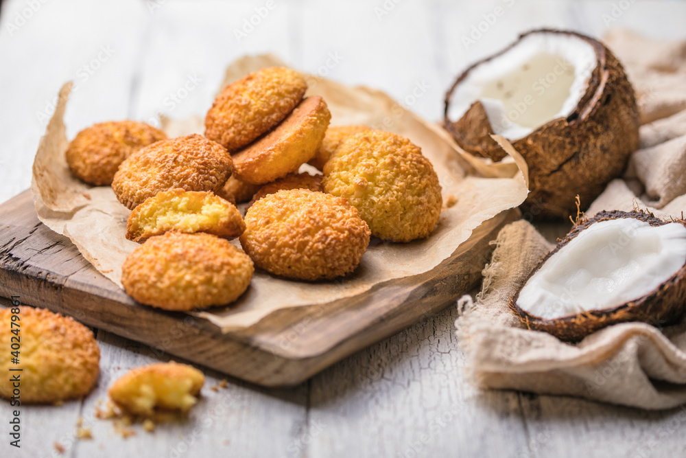 Gluten free millet cookies with coconut flakes. Cocosanki - poland cookies Gluten free millet cookies with coconut flakes. Cocosanki - poland cookies