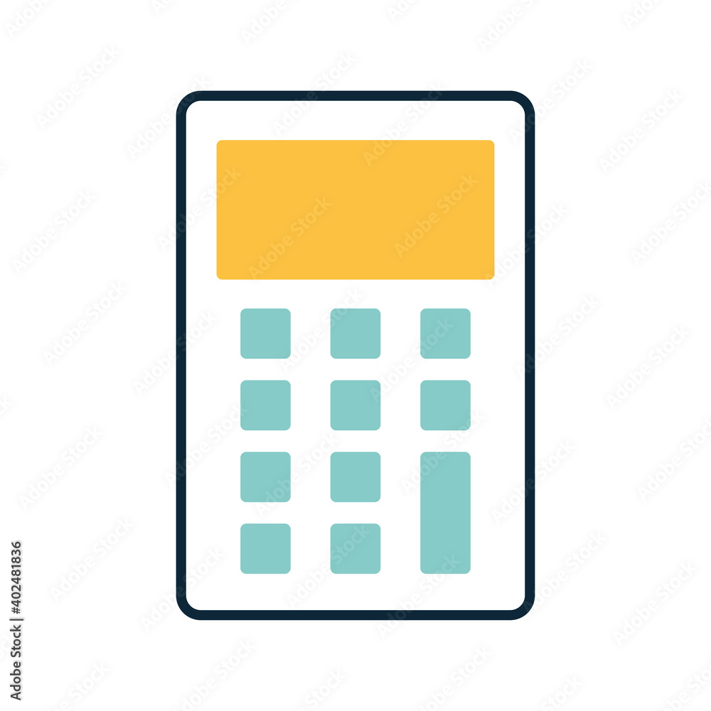 calculator with blue bottons on a white backgorund calculator with blue bottons on a white backgorund