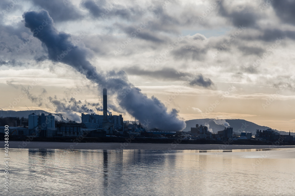 Steam from the banks of the Manchester Ship Canal