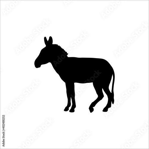 silhouette of a donkey. vector illustration