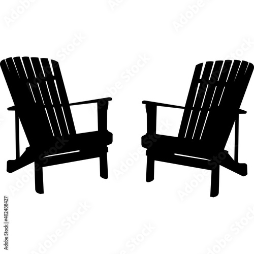 Valokuva Adirondack chairs Silhouette Vector