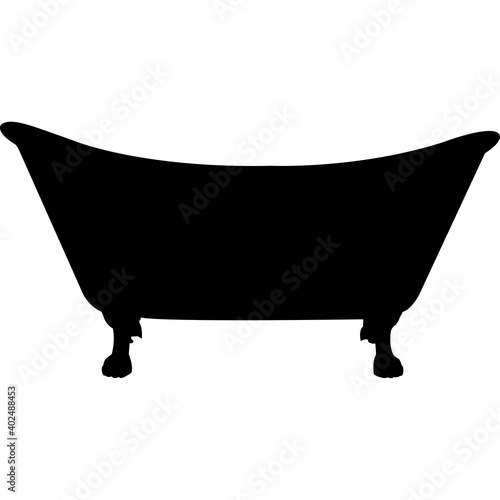Clawfoot Tub Silhouette Vector
