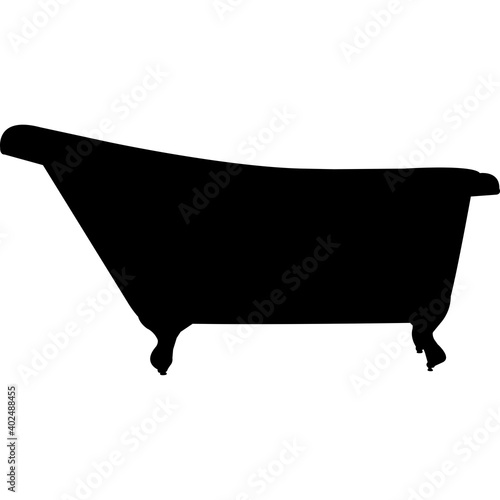 Clawfoot Tub Silhouette Vector