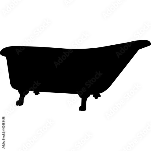 Clawfoot Tub Silhouette Vector