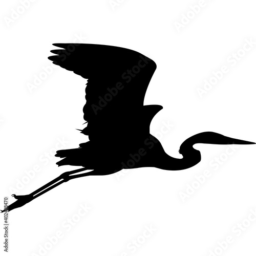 Great Blue Heron Silhouette Vector