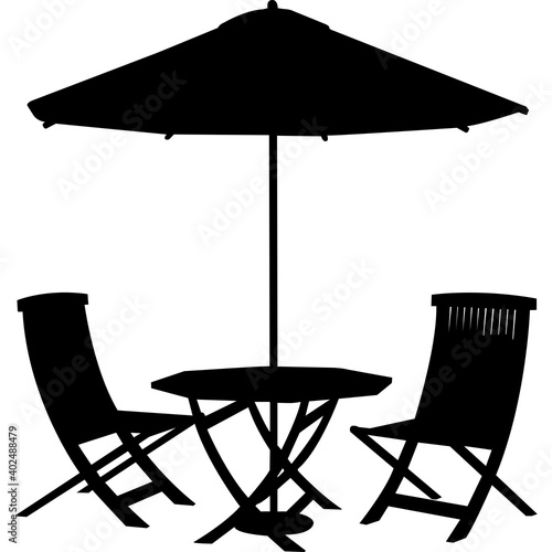 Deck Chairs Silhouette Vector