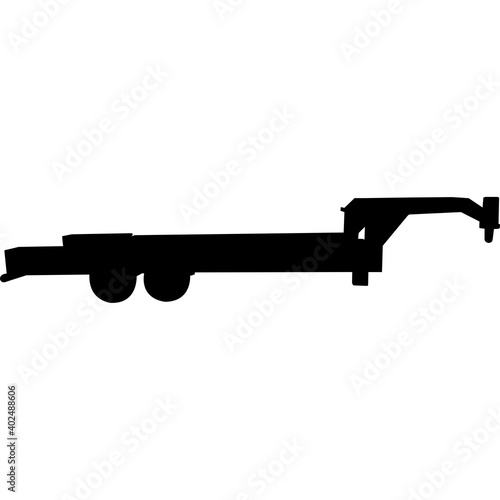 Flatbed Trailer Silhouette Vector