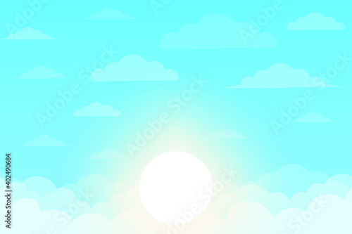 Blue sky vector background flat design