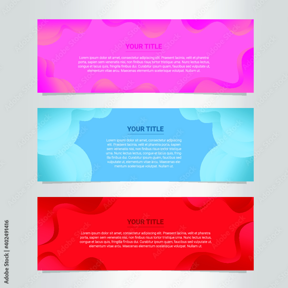 Colorful fluid banner design templates