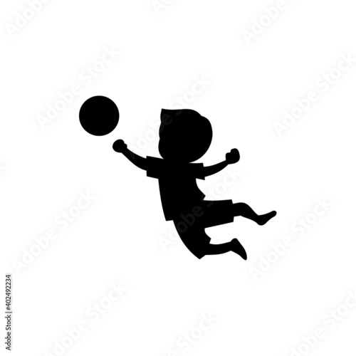 Little boy playing soccer vector