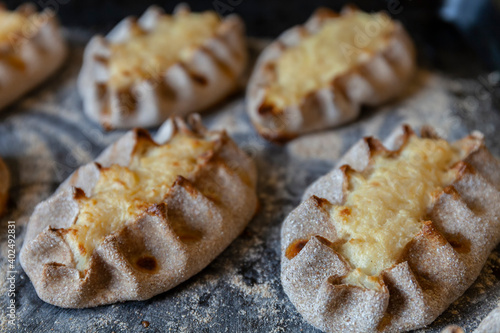 Fotografie Finnish Traditional Pasties - Karelian Pies From Region Of Karelia