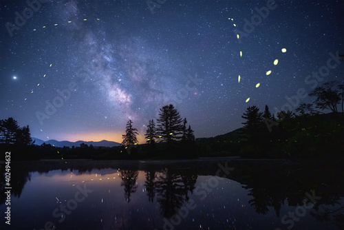 Milky Way Over Pond