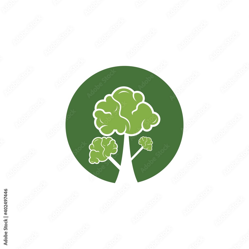 Fototapeta premium Eco brain logo template