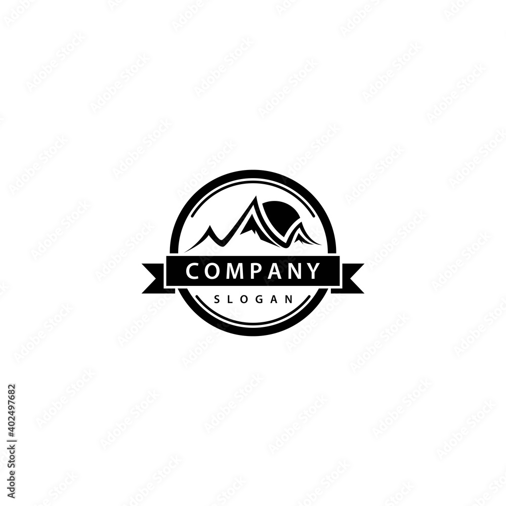 Obraz premium Mountain logo vector icon