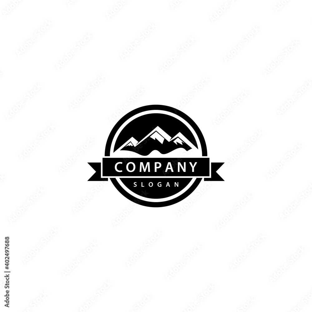 Obraz premium Mountain logo vector icon