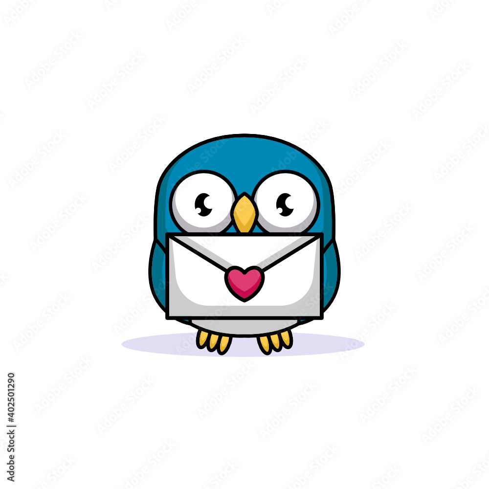 Cute animal owl bird in Valentine's Day Cute animal owl bird in Valentine's Day