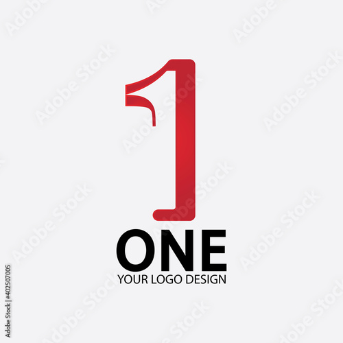 Number 1 logo vector icon design template