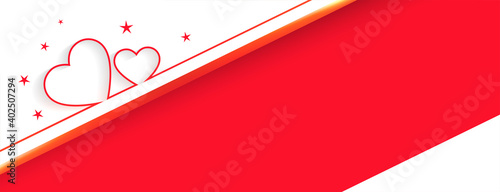 hearts love banner with text space design
