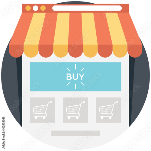 Webshop Flat Colored Icon