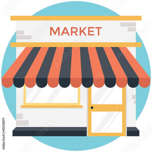 Market Flat Colored Icon