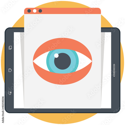 Web Visibility Flat Colored Icon 