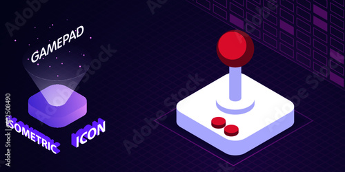 Gamepad isometric icon. Vector illustration. 3d concept