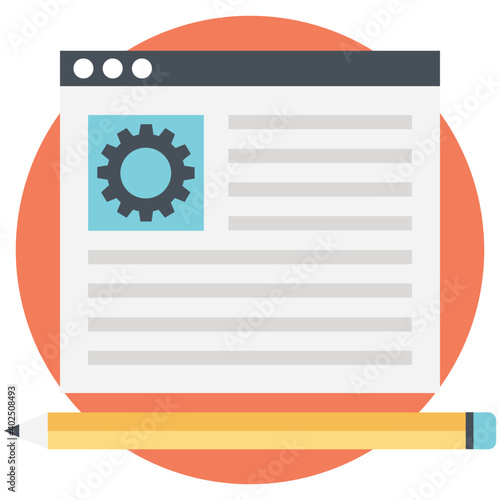 Blog Management Flat Colored Icon 