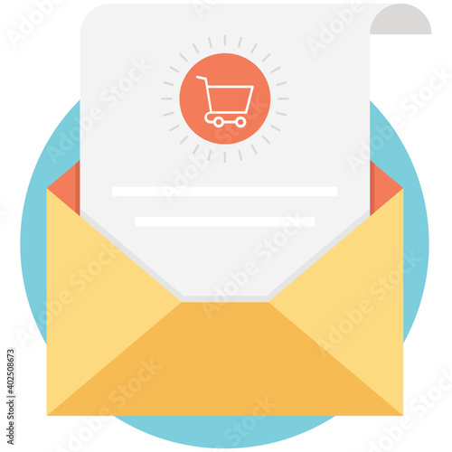 Mail Service Flat Colored Icon