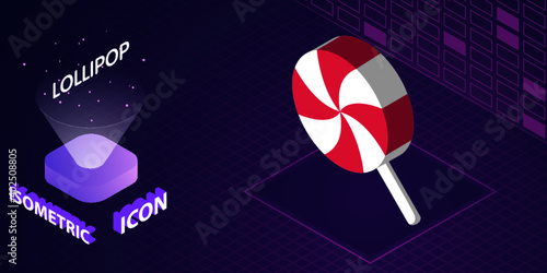 Lollipop isometric icon. Vector illustration. 3d concept
