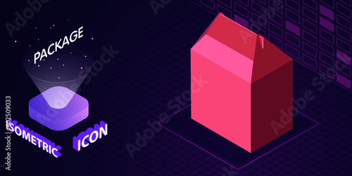  Package isometric icon. Vector illustration. 3d concept