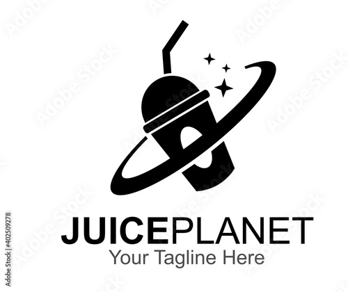 juice planet logo design concept