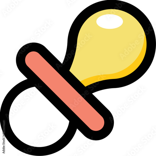 Vector icon for baby pacifier, child pacifier symbol