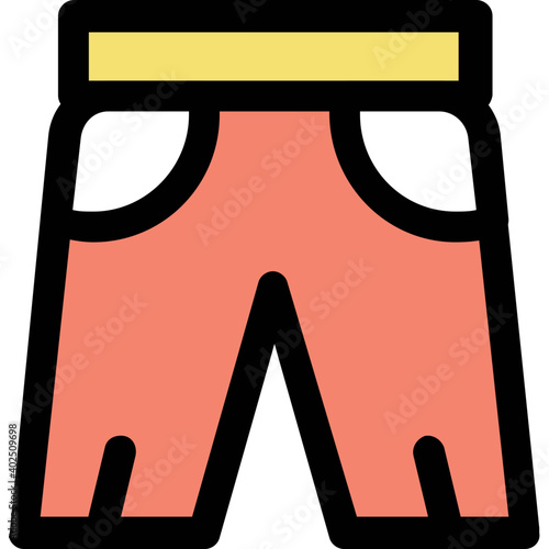 Vector icon of kids short pant. Summer wear vector illustration