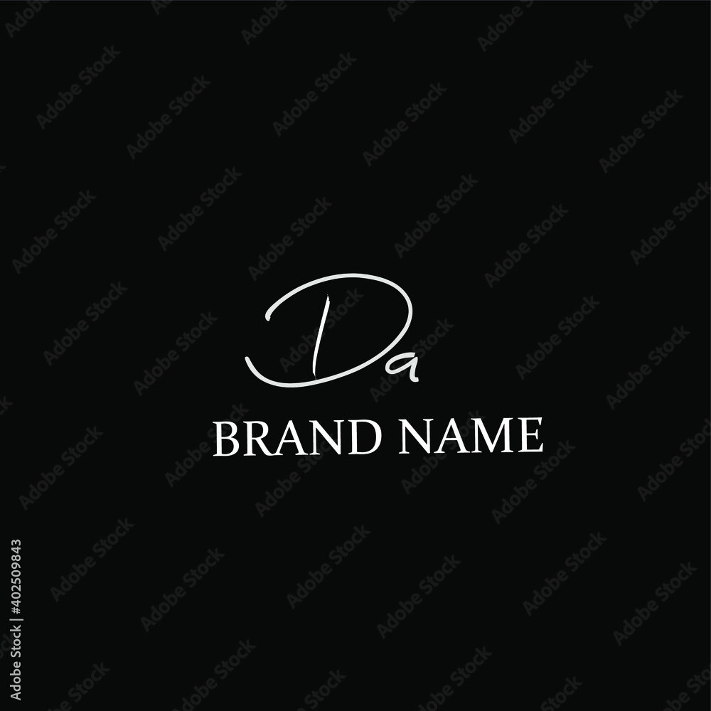 Initial DA beauty monogram and elegant logo design