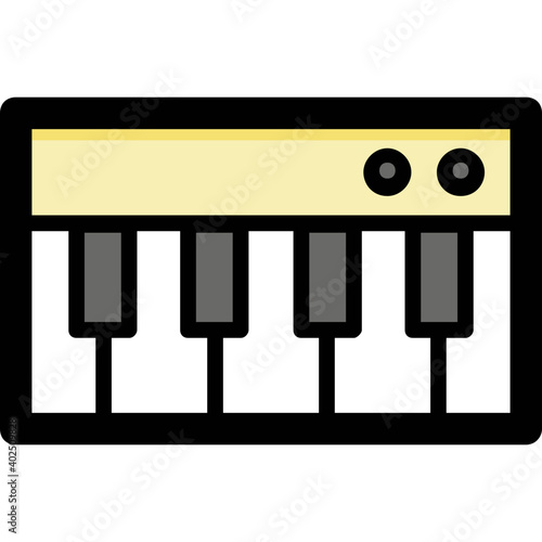 Vintage Piano Icon. vector illustration of musical instrument  piano keys.