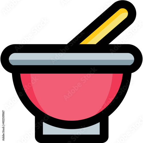 Vector illustration of baby meal bowl. Beautiful icon of baby porridge bowl