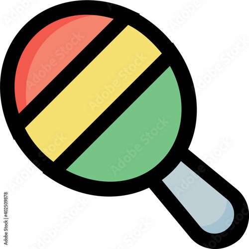 Colorful rounded beanbag for children vector icon. Kids toy rattle graphic illustration