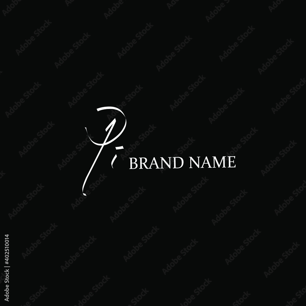 Obraz premium Initial PI beauty monogram and elegant logo design