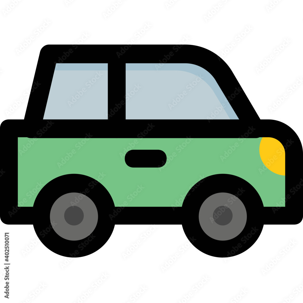 Flat icon of children stylish toy van. Kids fun toy vehicle Flat icon of children stylish toy van. Kids fun toy vehicle