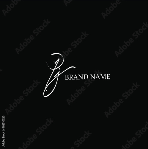Initial PJ beauty monogram and elegant logo design