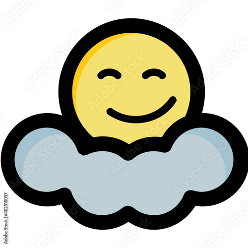 Graphic illustration of Cute face of  happy, smiling, baby vector icon