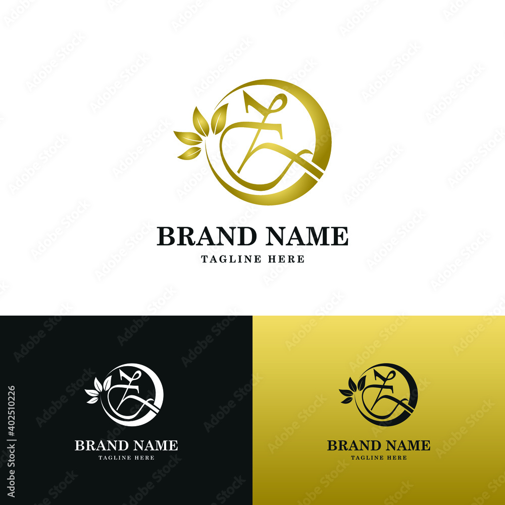Golden Luxury Initial letter Z on circle leaves for cosmetic, restaurant, boutique, hotel logo concept vector Golden Luxury Initial letter Z on circle leaves for cosmetic, restaurant, boutique, hotel logo concept vector