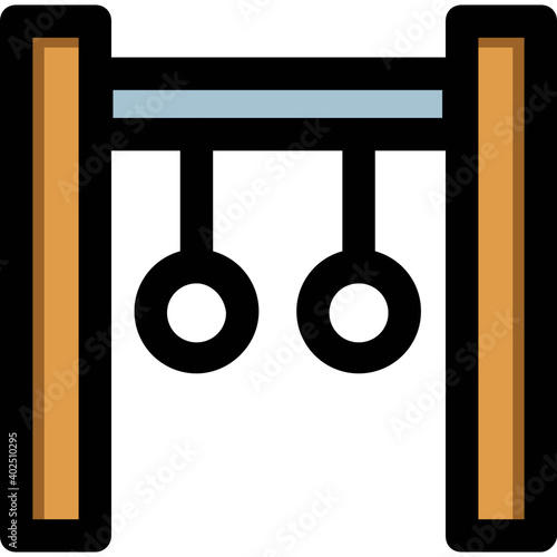 Cartoon illustration of gymnastic still rings. Still ring gymnastic sports vector icon