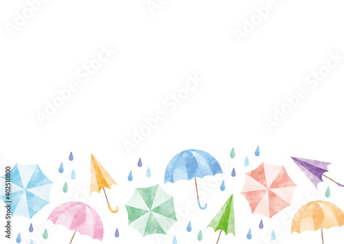 雨の日_フレーム_水彩01