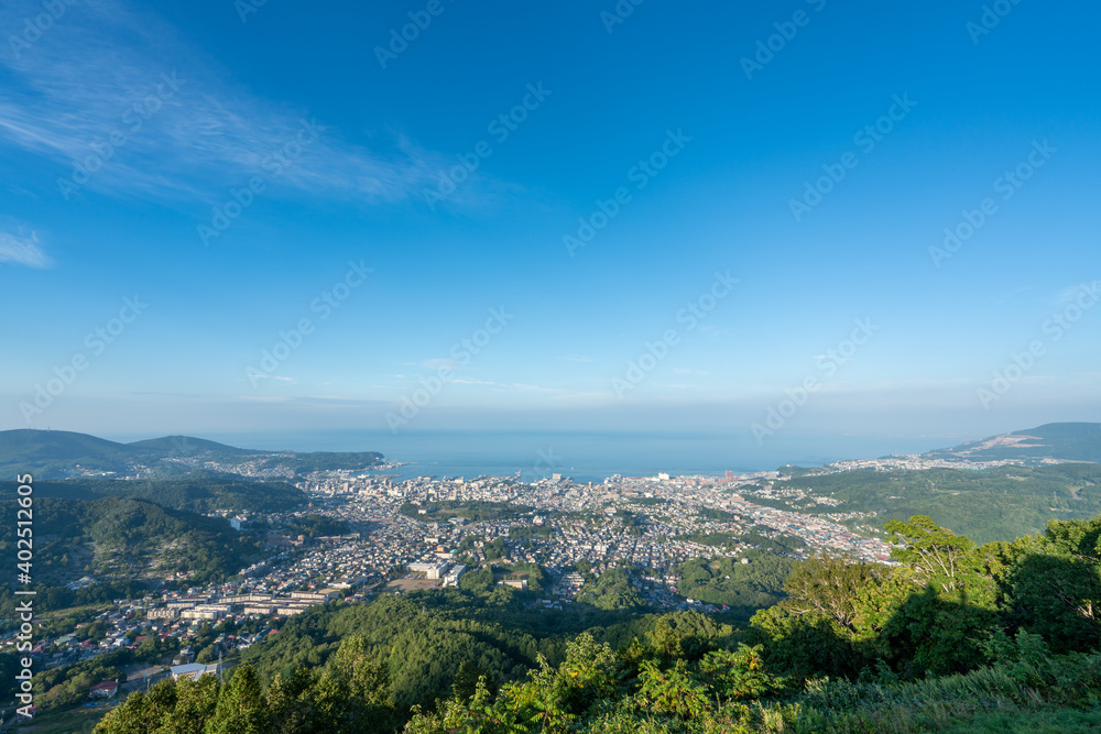 小樽天狗山から見る小樽市街の風景