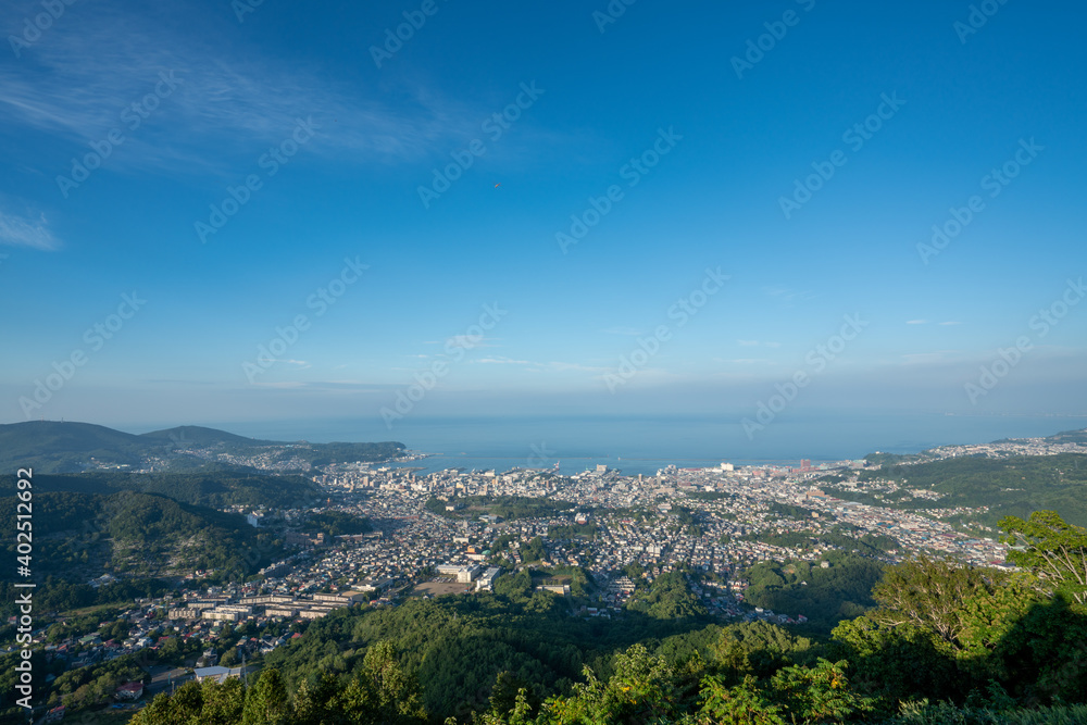 小樽天狗山から見る小樽市街の風景